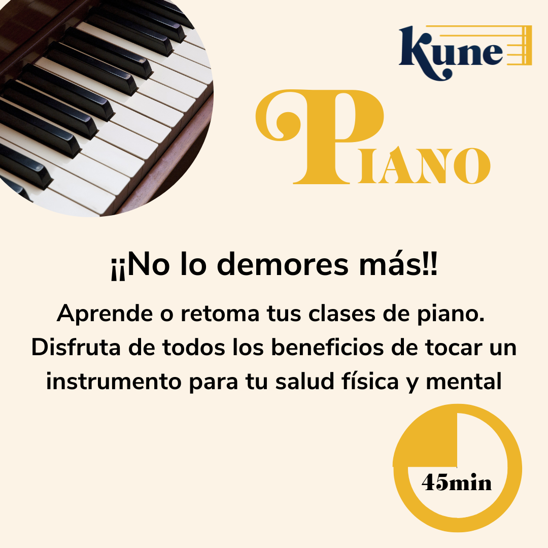 Clase individual piano 45 min